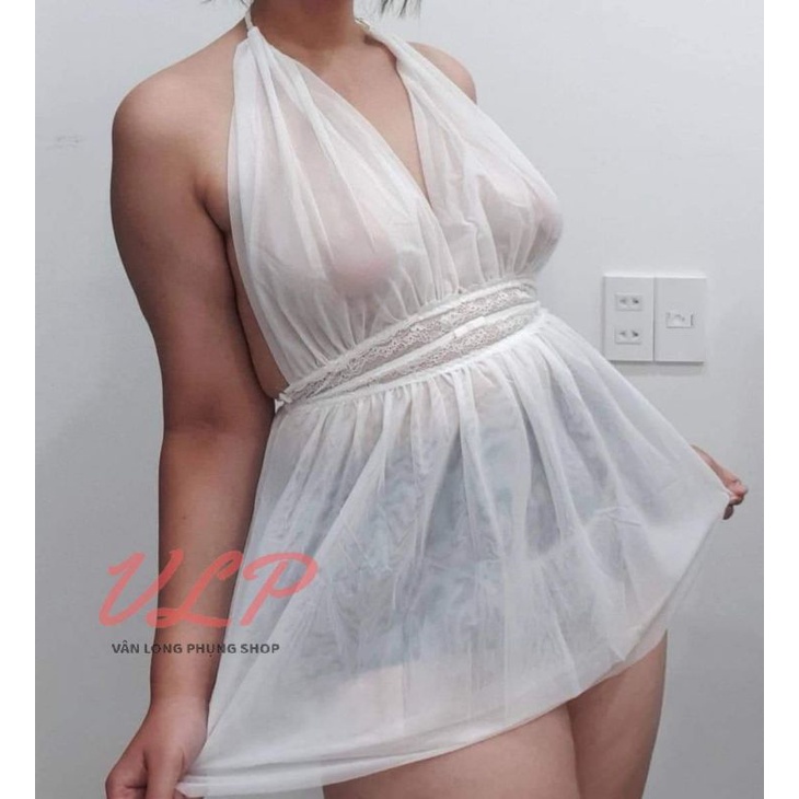 [BIGSIZE_90KG]_DN16_Váy Ngủ Cổ yếm chữ V khoét sâu