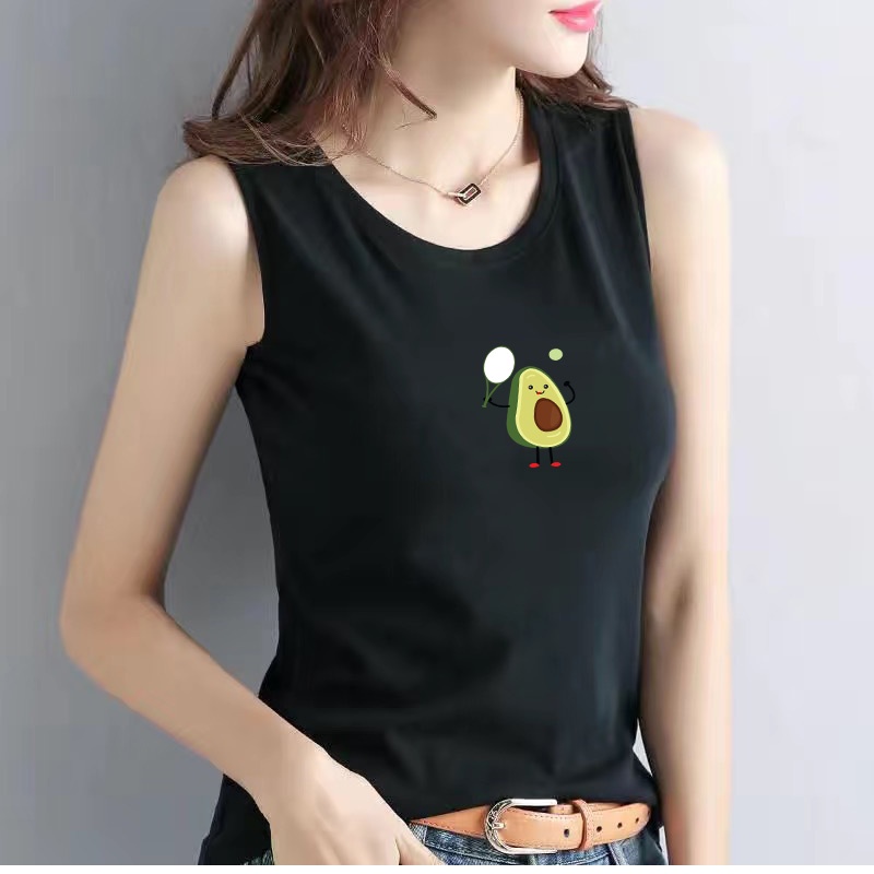 Áo thun tank top nữ xinh xắn in hình quả bơ, vải cotton co giãn 4 chiều phong cách Hàn Quốc-SALLY-SN120