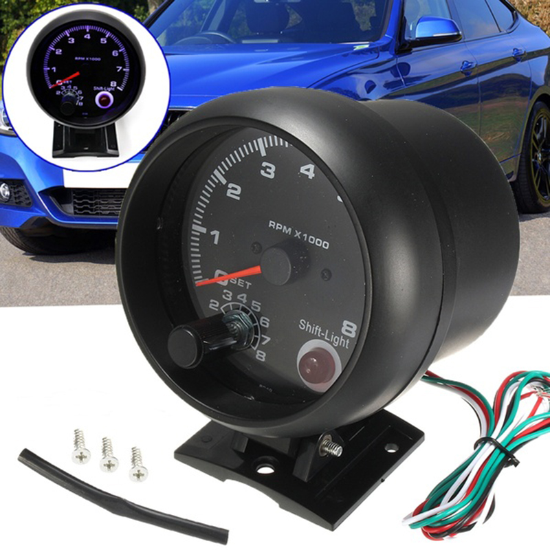 Đồng Hồ Đo Tốc Độ Tua Rua Tích Hợp Đèn Led 0-8000 Rpm 3.75