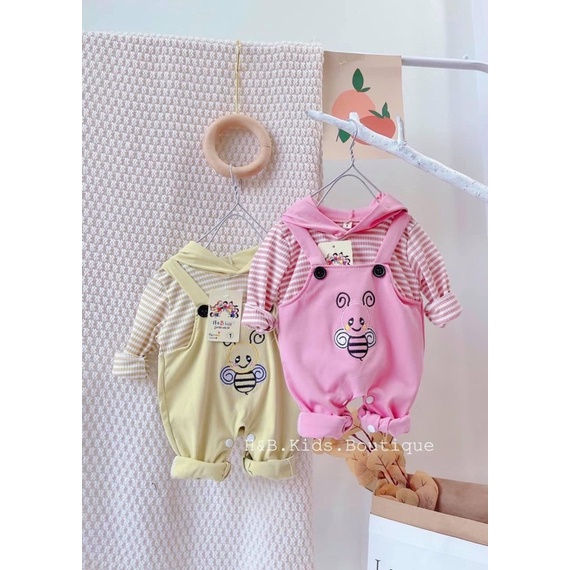 Bộ body yếm mũ dài tay bé trai gái hoạ tiết, màu sắc sắn nét, đáng yêu cho bé 5-13kg