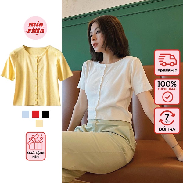 Áo Croptop khuy trước Áo cardigan nữ len dệt kim Mia Ritta A1922 Feedback KH