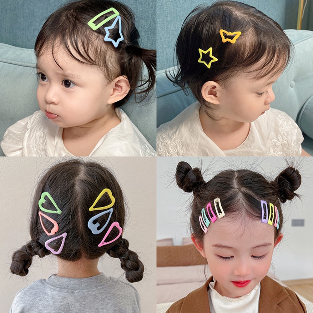 Set Kẹp Tóc Màu Trơn Đơn Giản Dễ Thương Dành Cho Nữ