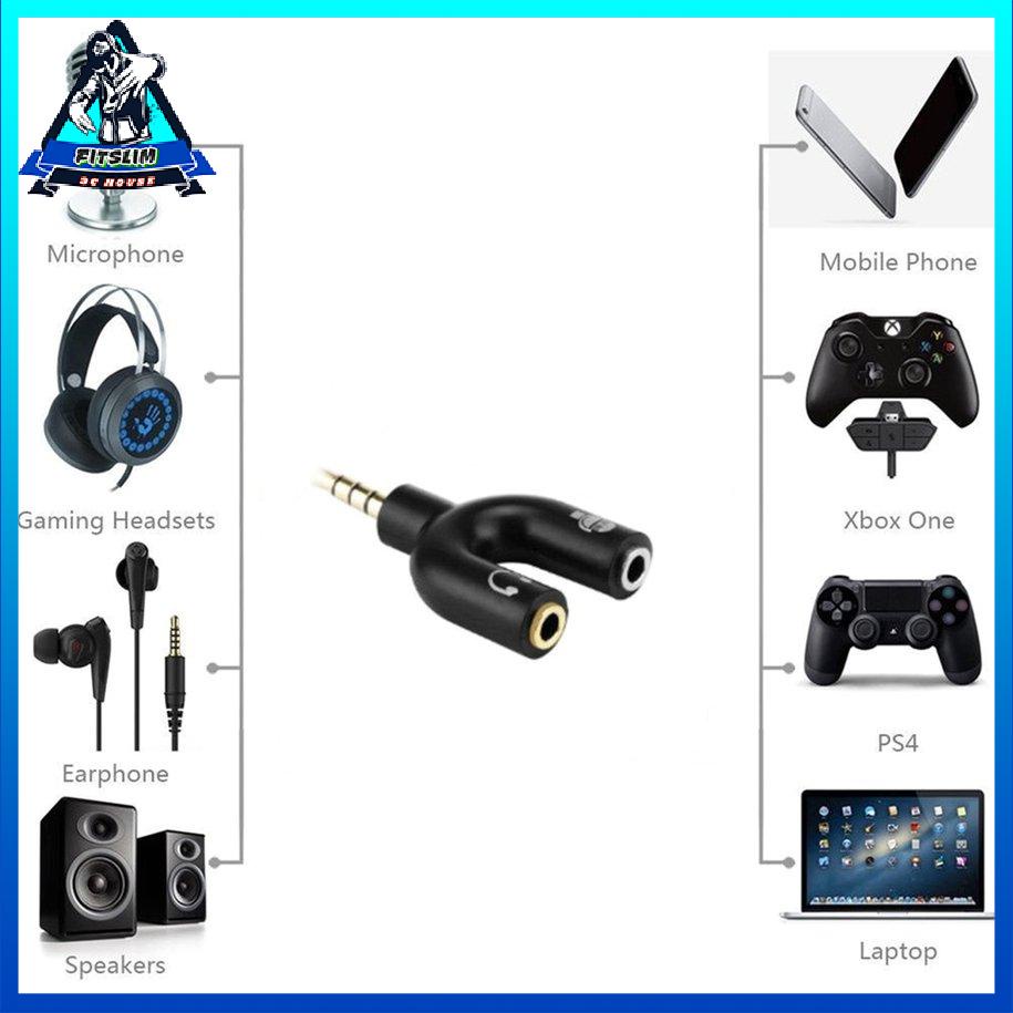 Tai nghe Mic 2 đến 1 Bộ chia cho Tai nghe PS4 cho Bộ điều hợp Xbox One (TRRS) [8/26]