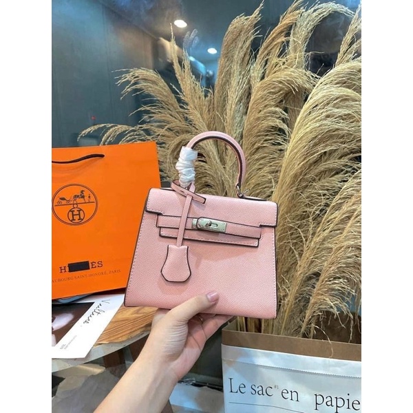 Túi xách HM da gạo dáng cao size 21 tặng kèm khăn fullbox