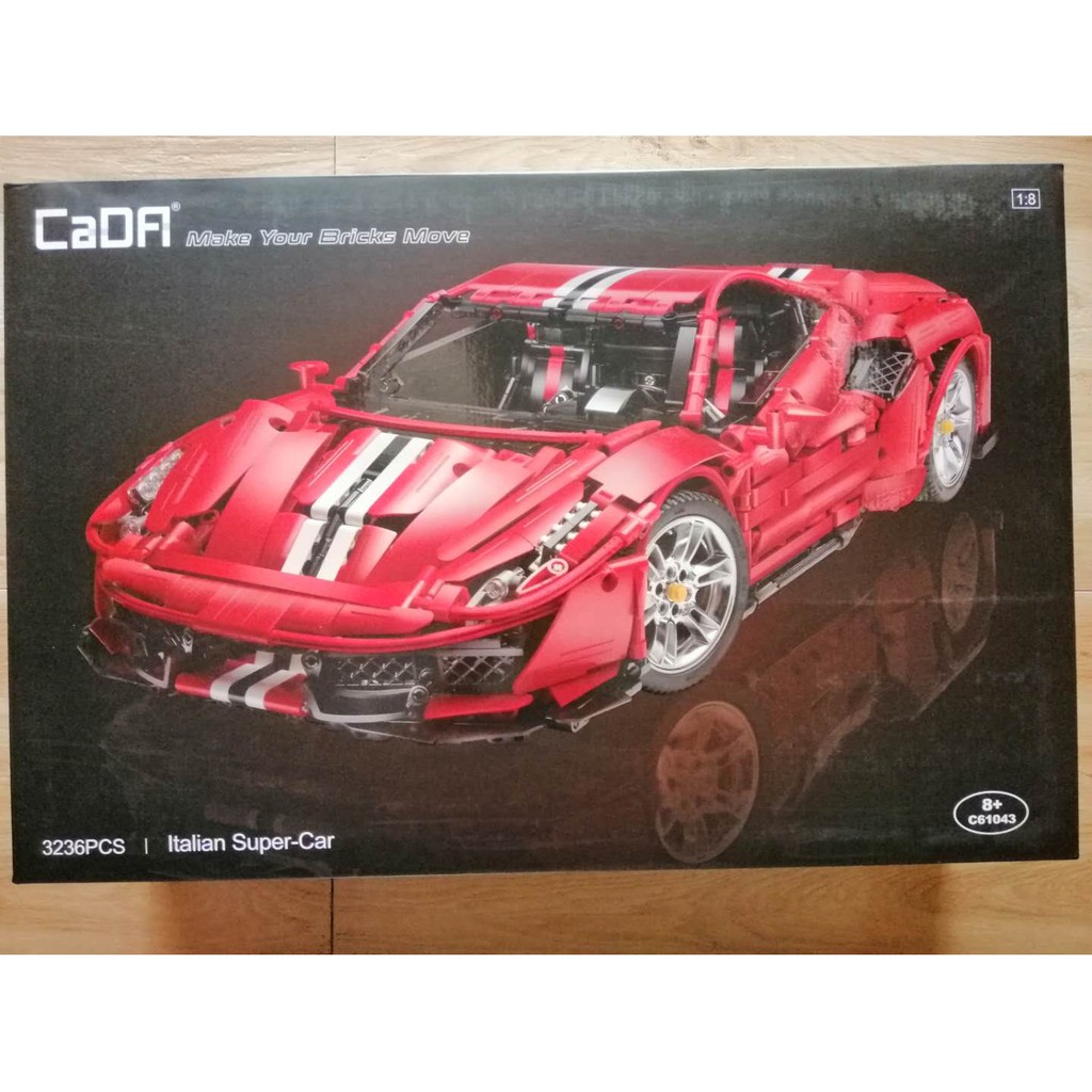 Lắp ráp giáo dục Mô hình Siêu Xe Cada MOC Technic Master Italian Super-Car 488 Lamborghinis Racing Car C61043