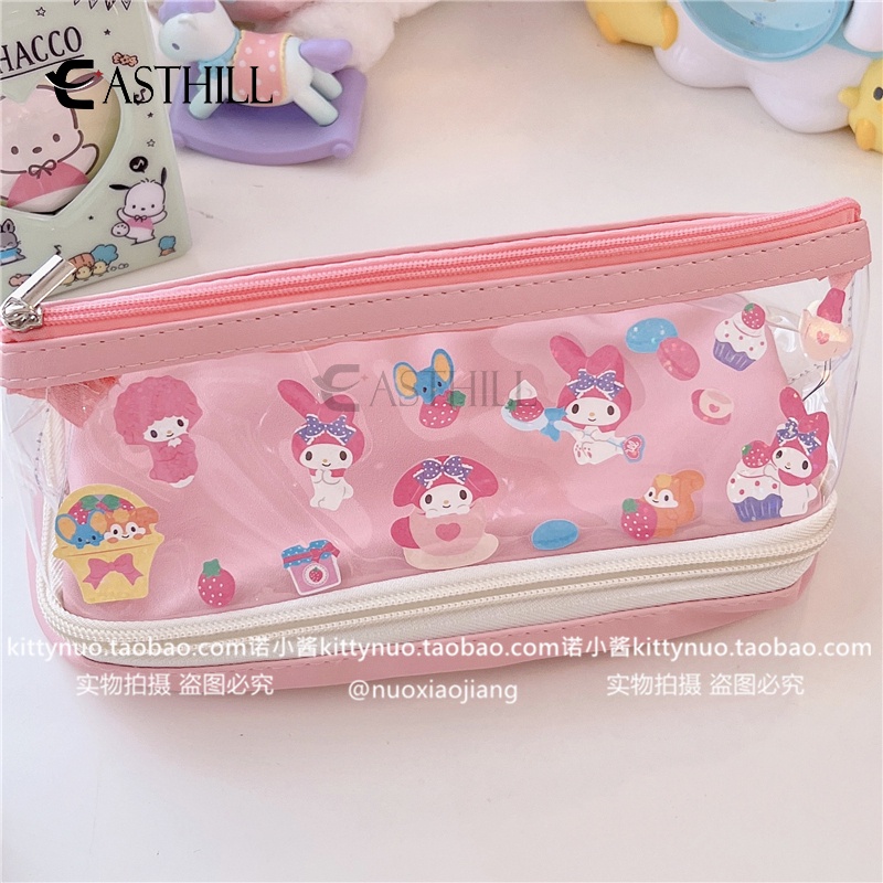 Bóp Viết Khóa Kéo Đôi MyMelody Cinnamoroll Kuromi Trong Suốt Hoạt Hình Dễ Thương Làm Quà Tặng Cho Bạn Gái Mymi