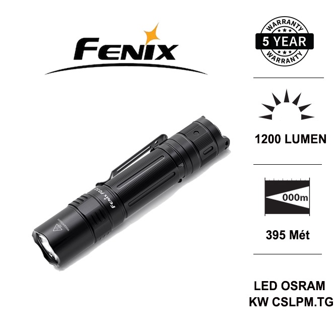 Đèn pin FENIX PD32 V2.0 độ sáng 1200 lm chiếu xa 395m sử dụng pin sạc 18650