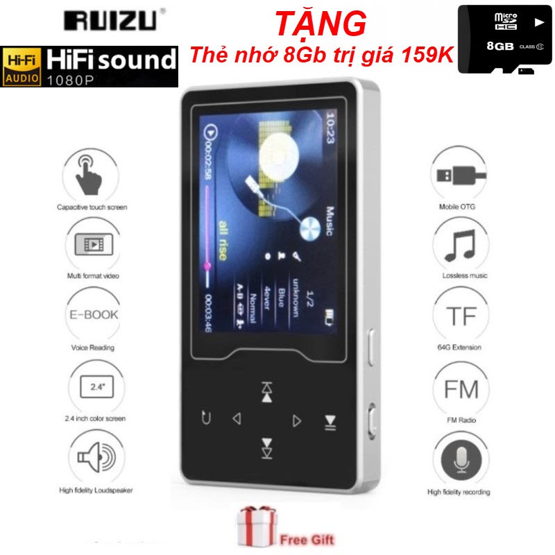 Máy nghe nhạc MP3 RUIZU D08 - 8Gb bản 2021