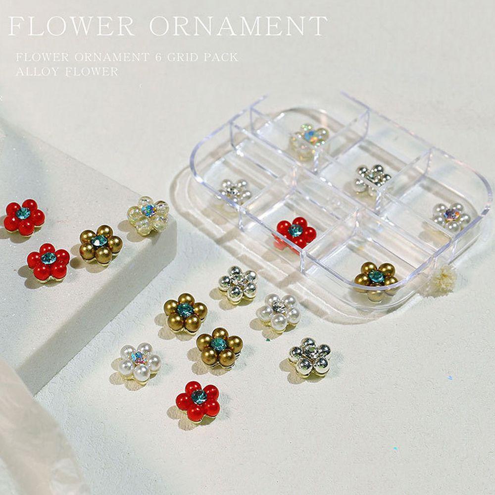 OCEANMAP Phụ Kiện Trang Trí Móng Nghệ Thuật Hình Hoa Năm Cánh 3D Nhiều Màu Sắc Thời Trang Dành Cho Nữ