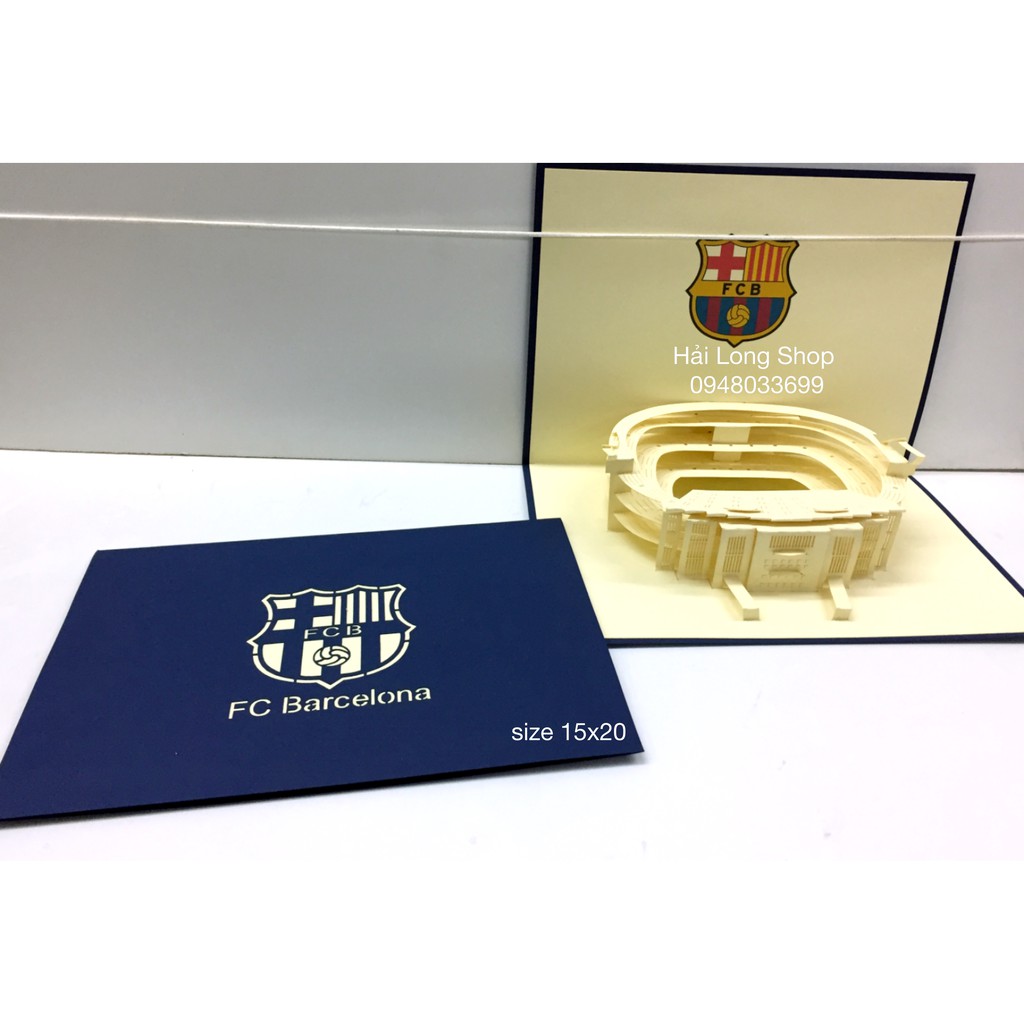 FC Barcelona  Stadium  - Sân Bóng - Thiệp 3D mở 90 độ