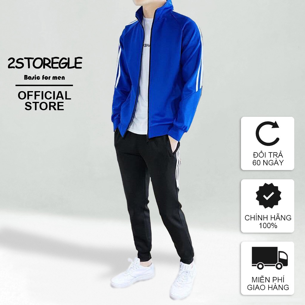 Quần Thể Thao Đen 2STOREGLE Dáng Ôm Ống Bó Phối Ba Sọc Lửng Trắng Thời Trang Trẻ Trung