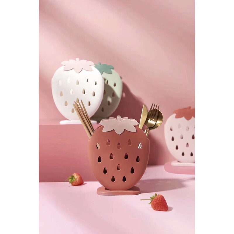 Ống đựng đũa hình trái dâu tiện dụng - giao ngẫu nhiên