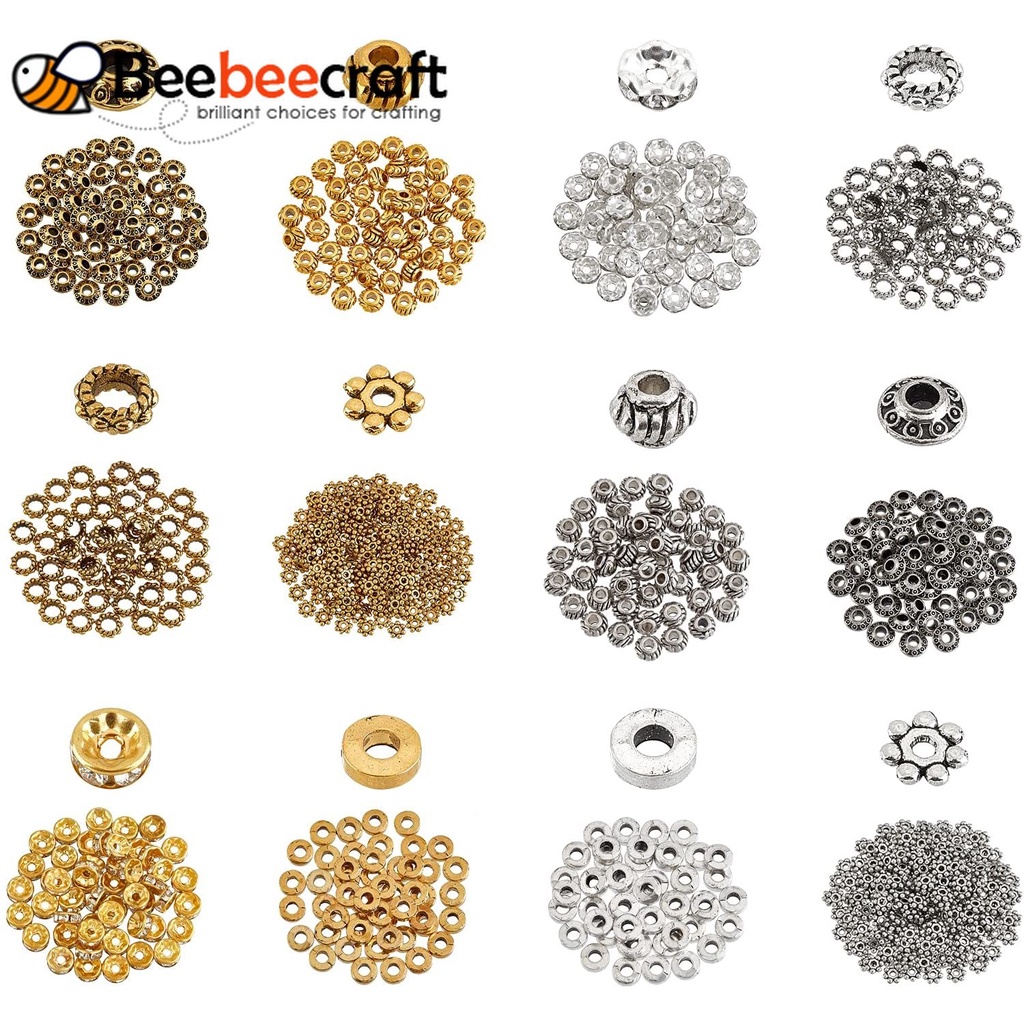 Set 900 Hạt Xâu Chuỗi 6 Kiểu Bằng Hợp Kim Dùng Làm Trang Sức