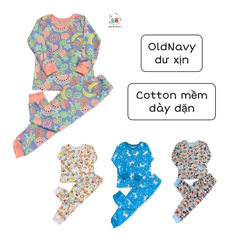 Bộ dài tay Bé Gái Oldnavy vải cotton xuất dư mềm đẹp 18-38kg