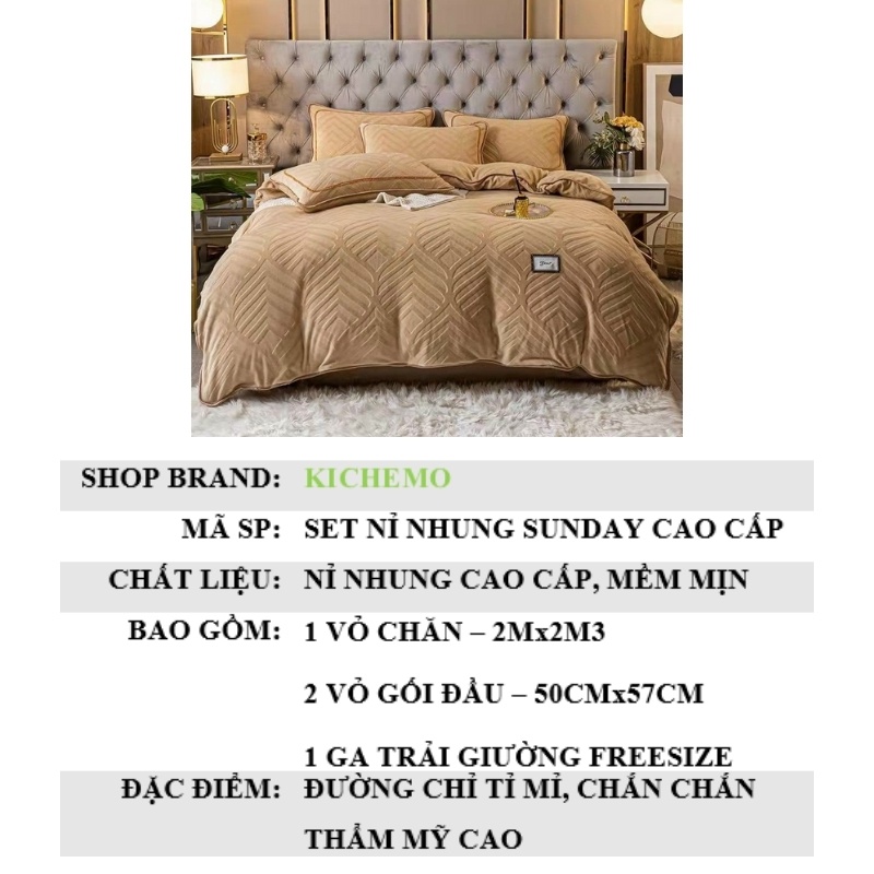 Bộ nỉ nhung dệt vân chìm vân nổi mẫu mới