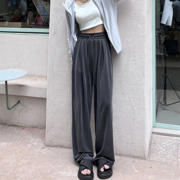 SUXI Quần ống rộng Dáng Suông Thiết Kế Đơn Giản Dễ Phối Đồ Cho Nữ