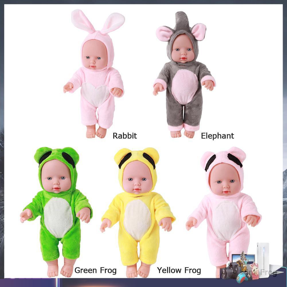 Búp bê em bé mặc đồ hình động vật bằng vinyl mềm 30cm