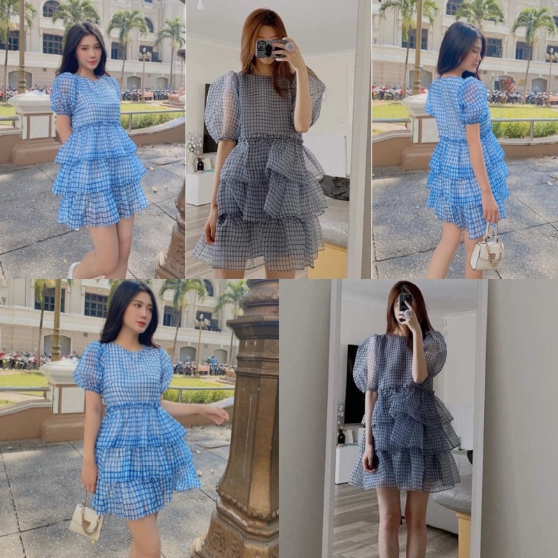 ĐẦM XINH MOSA DRESS thiết kế form babydoll xếp tầng với tone xanh ngọt ngào style ullzang hàn