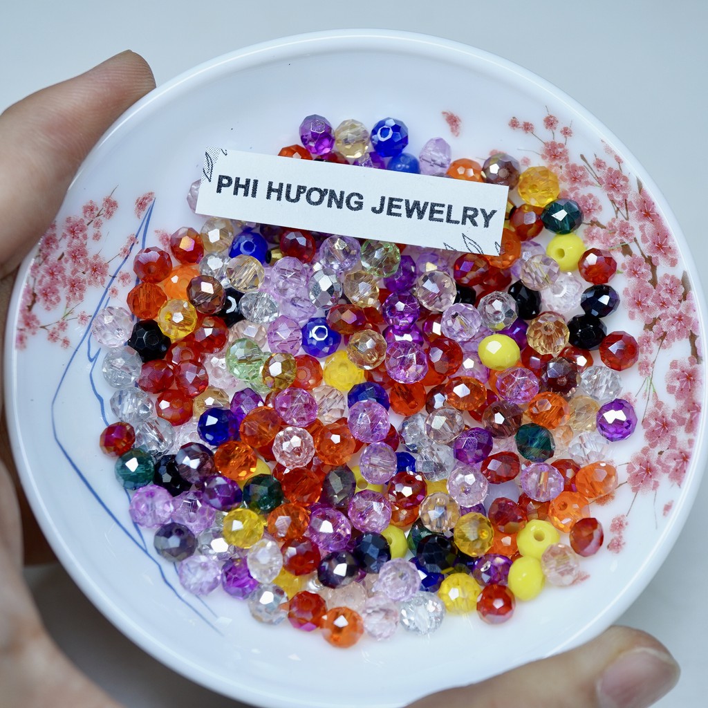 Hạt cườm bánh cam mix nhiều màu nhiều size