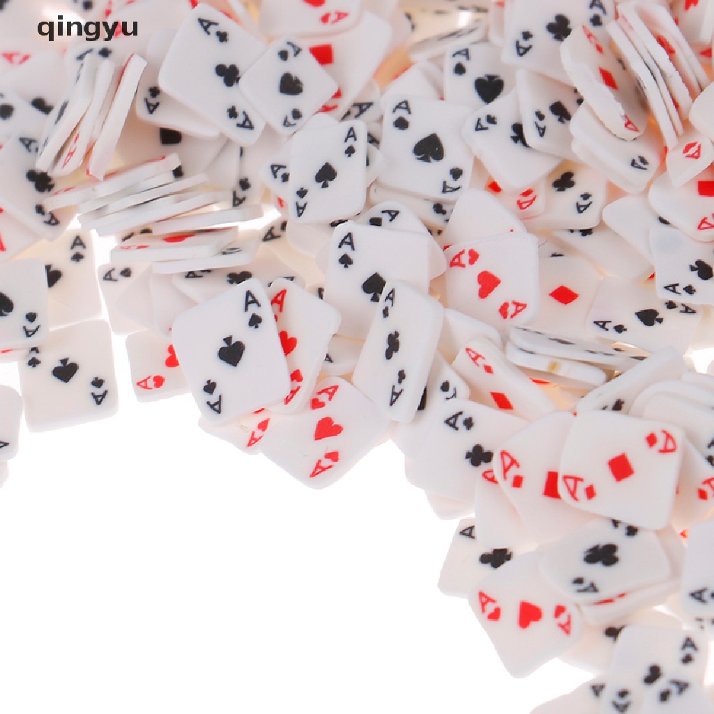 [Hàng mới về] Túi phụ kiện trang trí móng nghệ thuật 10g bằng đất sét polymer hình bài poker 3D