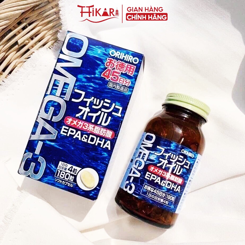 Viên uống dầu cá Omega 3 bổ mắt bổ não Orihiro Nhật Bản 180 viên