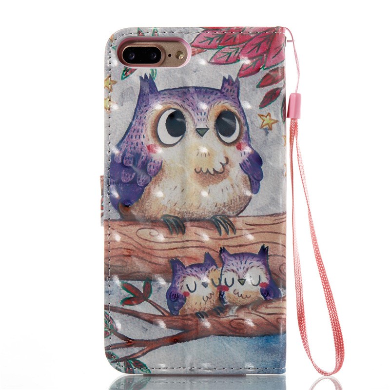 Ốp lưng thiết kế dạng gấp in hình cú mèo dễ thương cho iPhone 7 Plus 8 Plus 6 Plus 7/8/6/6S 5/5S | BigBuy360 - bigbuy360.vn