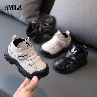 Giày sneaker AMILA bằng da đế mềm cho bé trai 0-3 tuổi 6-12 tháng tuổi