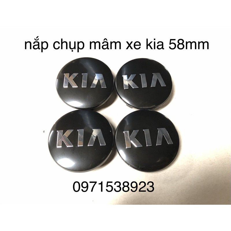 Logo chụp mâm, lazang bánh xe ô tô KIA Kích thước 58MM giá 1 cái