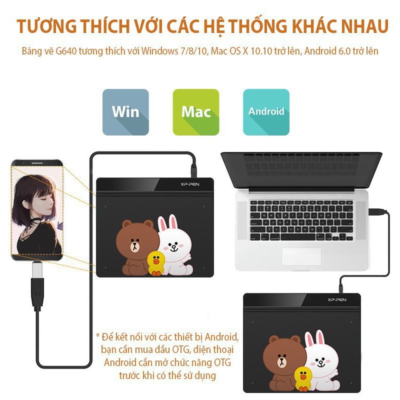 Bảng Vẽ Điện Tử Đồ Họa Dùng Cho Nghệ Thuật, Giáo Dục Siêu Mỏng Lực Nhấn 8192 Xp-Pen Star G640