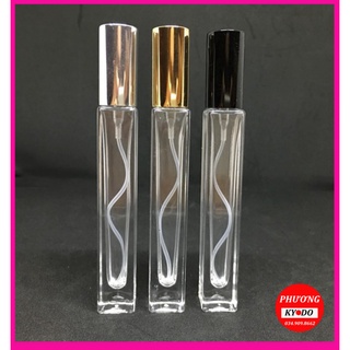 Lọ Chiết Nước Hoa Trụ Vuông Dài 10ml Chai Lọ Chiết Nước Hoa Thủy Tinh Đựng Dầu Thơm