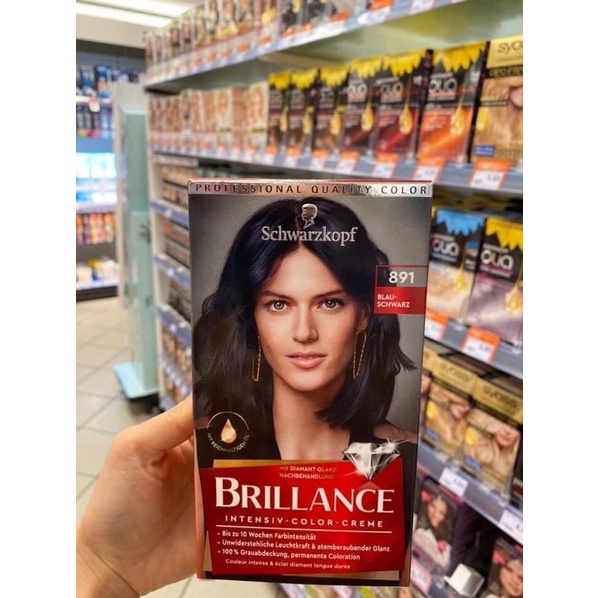 Thuốc nhuộm tóc Schwarzkopf BRILLANCE màu đen của Đức
