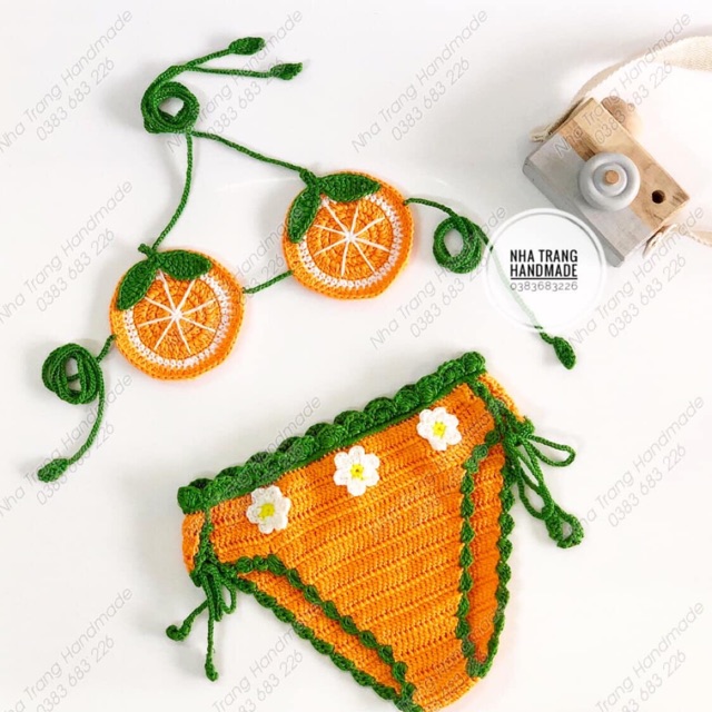 Sét bikini cam handmade cho bé
