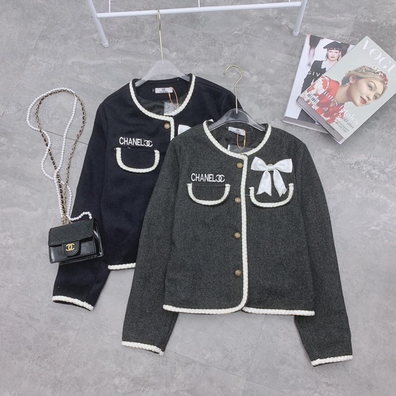Áo khoác dạ nơ chanel | BigBuy360 - bigbuy360.vn