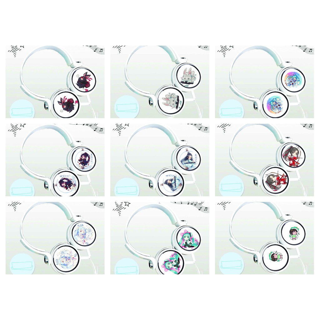 Tai nghe chụp Miku Sailor Moon Sakura Thủ Lĩnh Thẻ Bài cắm dây có mic chibi