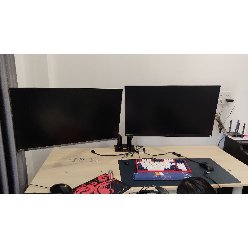 Giá treo hai màn hình NB F160  - Xoay 360 độ - Dual Arm Monitor