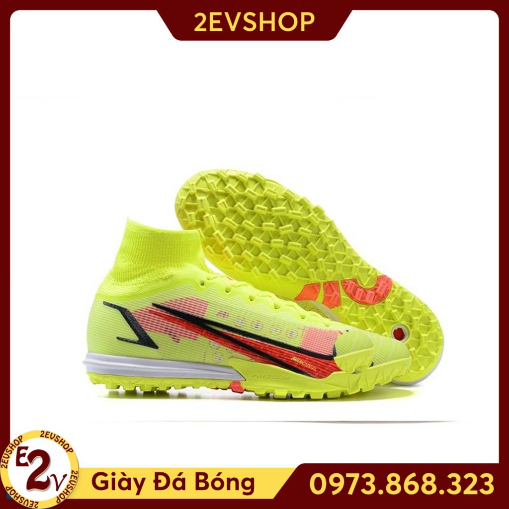 Giày đá bóng sân cỏ nhân tạo 𝗠𝗲𝗿𝗰𝘂𝗿𝗶𝗮𝗹 𝟵 𝗘𝗹𝗶𝘁𝗲 Chuối cao cổ đế mềm, giày đá banh thể thao nam hot trend - 2EV