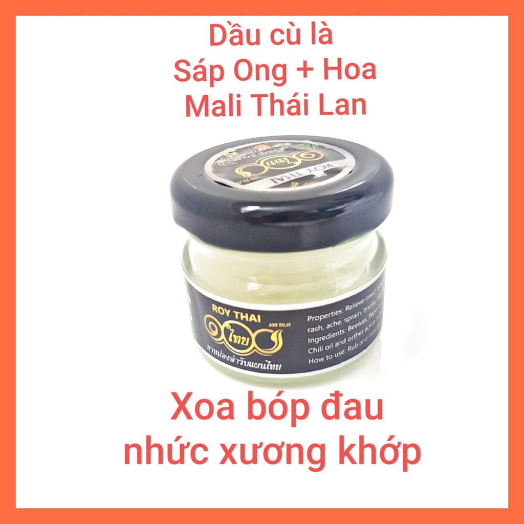 Combo 4 Chai Dầu Xoa Bóp Roythai Sáp Ong Hoa Mali Thái Lan 20gr