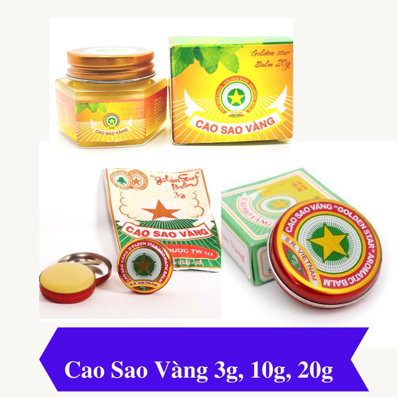 Cao Sao Vàng - Golden Star Balm combo 3 loại 3g,10g,20g