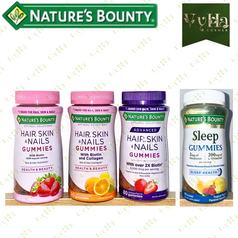 (Bill US) Kẹo Dẻo Nature’s Bounty Hair, Skin & Nails Collagen Gummies – With Biotin and Colagen