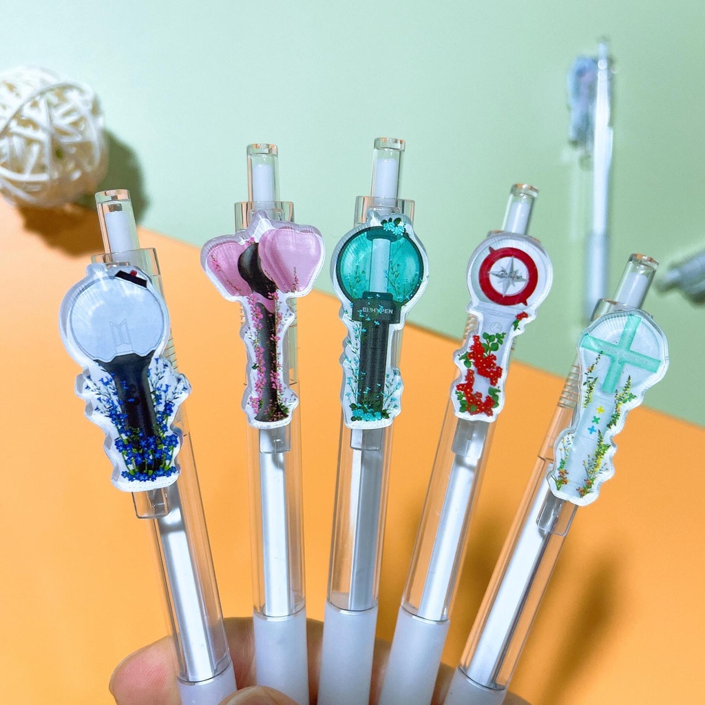 Bút Mực Gel Hình Nhóm Nhạc Kpop BTS Bangtan Boys Blackpink Stray Kids Exo Nct Stray Kids