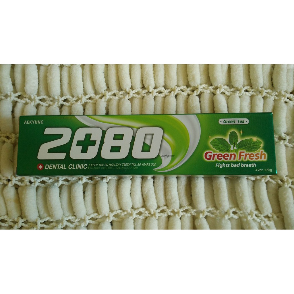 [FREESHIP 99K] Kem đánh răng giảm hình thành mảng bám và hơi thở thơm mát 2080 Green Fresh Hàn Quốc 120g
