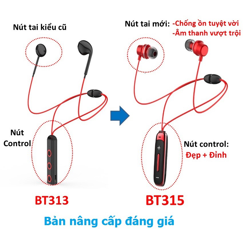 [Mã ELFLASH5 giảm 20K đơn 50K] Tai nghe bluetooth kháng nước cao cấp BT315