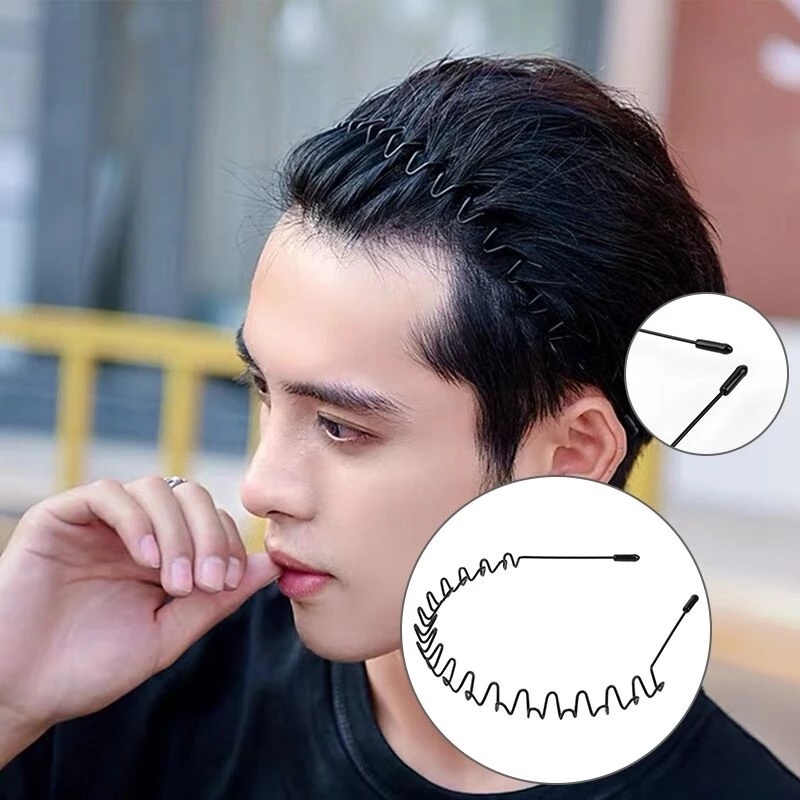 Cài tóc bằng kim loại màu đen thời trang nam tính