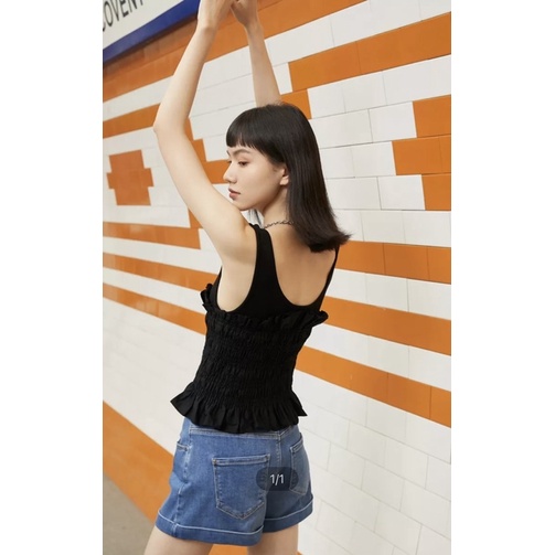 Áo sát nách kiểu thun phối bèo nhún VERO MODA