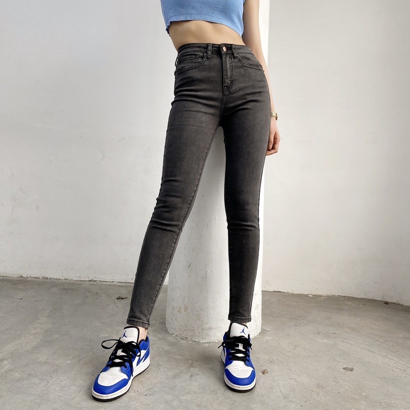 Quần Jeans skinny Classic Denim cạp cao xám J456