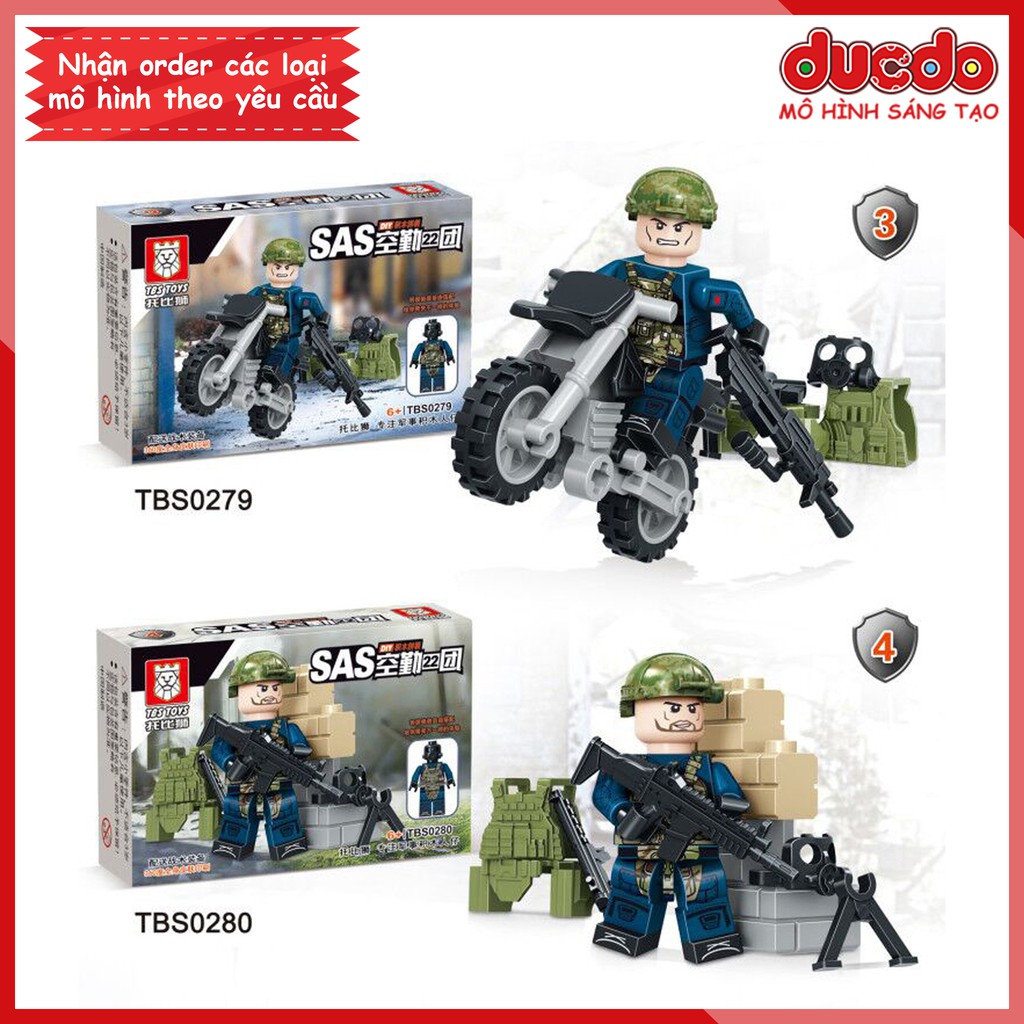 Biệt đội 6 lính cảnh sát SWAT trang bị tối tân nhất - Đồ chơi Lắp ghép Xếp hình Mini Minifigures Army Mô hình TBS 77-82