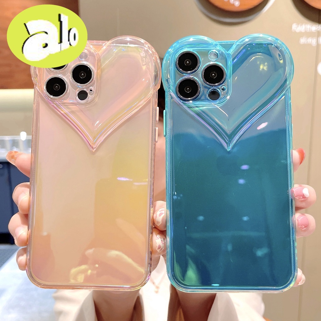 Ốp điện thoại silicon trong suốt màu gradient 3d thích hợp cho iPhone 12 13 pro max xs max 7+ 8 plus 11 pro max