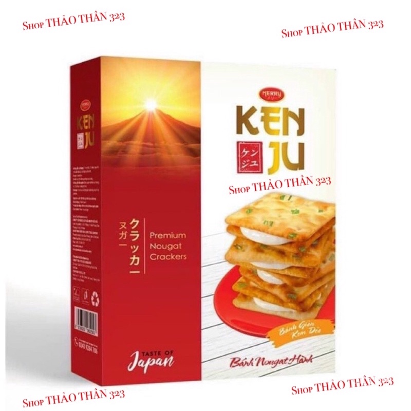 MỚI -Bánh KEN JU Giòn Kem Dẻo - Bánh Nougat Hành 310g