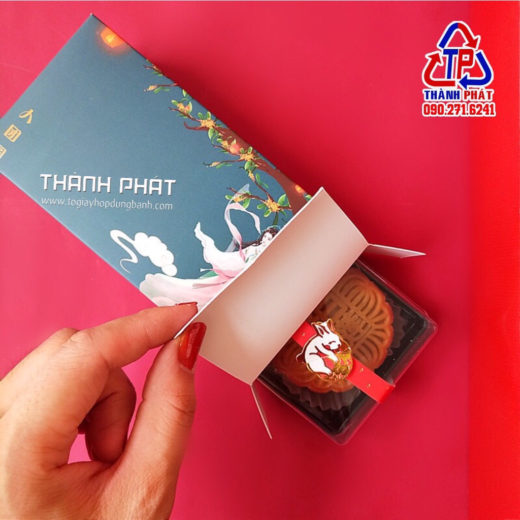 5 Hộp đựng 8 bánh trung thu vip 80g-100g-125g - Hằng Nga đỏ mẫu mới trung thu 2023