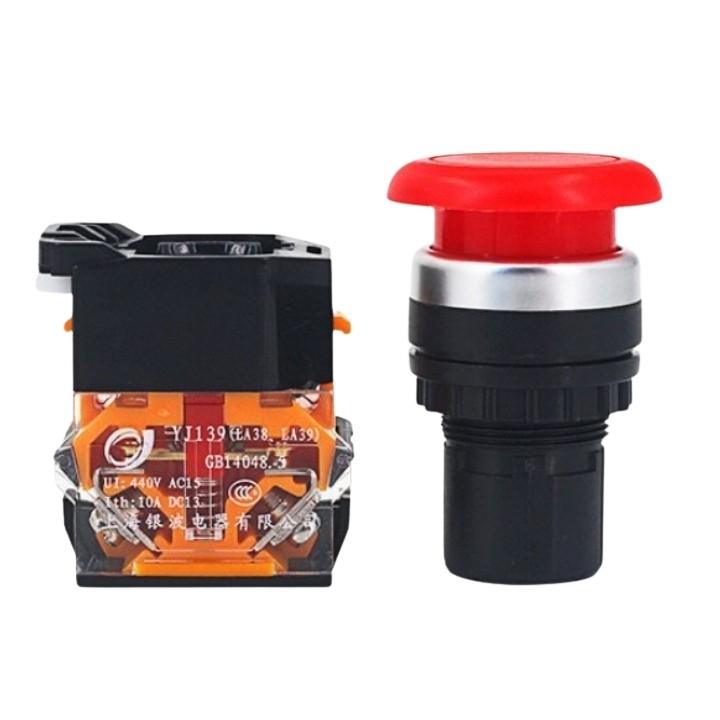 Công tắc nhấn đề LA38-11M phi 22mm đầu nấm dù